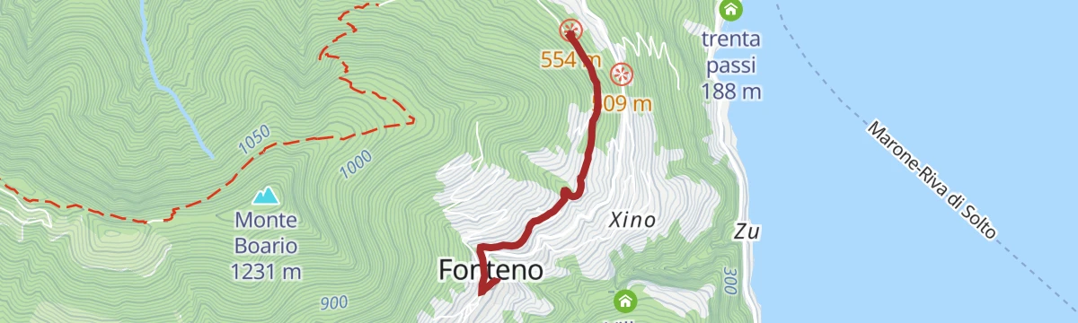 Route map: Panchina Gigante di Riva di Solto-Fonteno